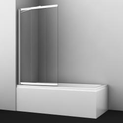 Душевая шторка на ванну WasserKRAFT Main 41S, 80х140 см, прозрачное стекло/профиль хром, раздвижная/распашная, плоская/панель, правая/левая, правосторонняя/левосторонняя, универсальная