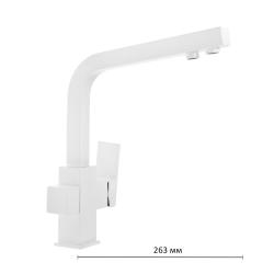 Смеситель для кухни/мойки Accoona, с подключением к фильтру с питьевой водой, однорычажный, поворотный, керамический, длина излива 263 мм, латунь, цвет белый