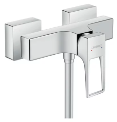 Смеситель для душа Hansgrohe Metropol с рукояткой-петлей, однорычажный, керамический, настенный, наружнего/внешнего монтажа, без излива, без шланга/лейки, латунь, цвет хром, на 2 отверстия
