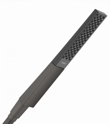 Лейка душевая Hansgrohe Rainfinity 100 1jet EcoSmart, настенная, прямоугольная, с 1 режимом, хромированная/пластмассовая, цвет: шлифованный черный хром, ручная, для душа/ванной