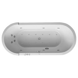 Ванна Duravit Starck 180х80 см гидромассажная, встраиваемая, акриловая, цвет: белый, с ножками/сливом-переливом, без фронтальной панели, овальная, с системой гидромассажа Combi-System P, с двумя наклонами для спины