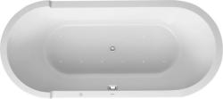 Ванна Duravit Starck 180х80 см гидромассажная, отдельностоящая, акриловая, цвет: белый, с ножками/сливом-переливом, с фронтальной панелью, овальная, с системой гидромассажа Air-System, с двумя наклонами для спины
