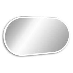 Зеркало Abber Kontur 60х120 см, с LED/ЛЕД-подсветкой, цвет рамы: белый, овальное, сенсорный выключатель, диммер, монтаж горизонтальный/вертикальный, для ванны, навесное/подвесное/настенное