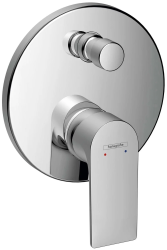 Смеситель для ванны Hansgrohe Rebris E скрытого монтажа, настенный/встраиваемый, однорычажный, латунный, без излива, керамический, круглый, цвет хром, без душевого шланга/лейки, с защитной комбинацией EN1717