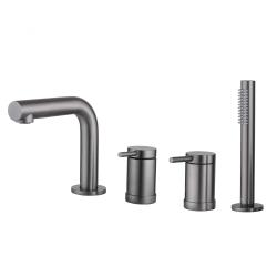 Смеситель для ванны/душа ABBER Emotion на борт ванны, однорычажный, неповоротный, длина излива 140 мм, латунь, цвет никель AF8813NG