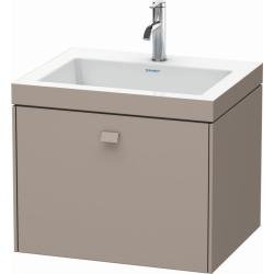 Тумба c раковиной Duravit Brioso, 60х48х50,2 см, подвесная, 1 выдвижной ящик, ДСП, цвет: базальт /Vero Air, мебельная, прямоугольная, цвет белый, фарфоровая, 1 отверстие под смеситель, без перелива