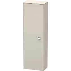 Пенал Duravit Brioso L, 42x24x133 см, подвесной, (левый), с дверцей, с полкой, со стеклянными полками, цвет: серо-коричневый/хром, в ванную комнату