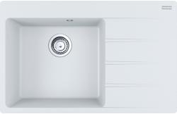 Мойка кухонная Franke CENTRO CNG 611/211-78, 78х50 см, врезная, искусственный гранит (Fragranite+), прямоугольная, цвет белый, без отверстия под смеситель, с крылом, левосторонняя