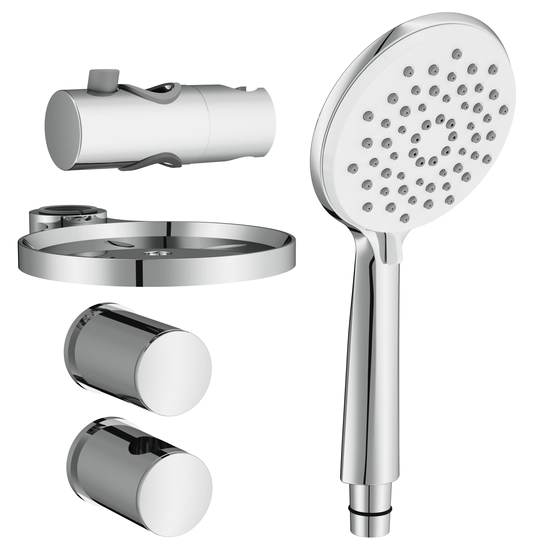 Душевой гарнитур Cersanit LARA, высота 800 мм, цвет хром, комплект: лейка/шланг/штанга/мыльница, без смесителя