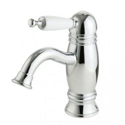 Смеситель для раковины Migliore Oxford, однорычажный, неповоротный, длина 135 мм, керамический картридж, латунь, цвет хром/белый