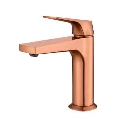 Смеситель для раковины/умывальника Raglo R07.10.33 однорычажный, неповоротный, фиксированный, излив длина 147.5 мм высота 129 мм латунь, цвет матовая медь