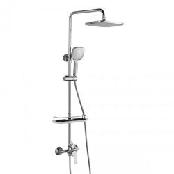 Душевая система Rossinka, высота- 1559 мм, настенная, цвет хром, комплект: однорычажный смеситель/тропический душ (с верхней лейкой)/штанга/лейка/шланг, латунь, наружного монтажа