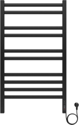 Полотенцесушитель Aquatek Поларис электрический П10 500х900 мм черный муар, нержавеющая сталь, лесенка, электропровод с вилкой
