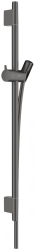 Душевая штанга Hansgrohe Unica S Puro, настенный монтаж, высота: 71,8 см, комплект: душевая штанга/ползунок/шланг для душа 160 см, металлическая/пластиковая, цвет: шлифованный черный хром, для душа/ванной