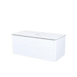 Тумба со столешницей IDDIS Aiger 1002х502х420 мм подвесная, 2 выдвижных ящика, МДФ, цвет белый, система плавного закрывания, прямоугольная, универсальная, в ванную комнату