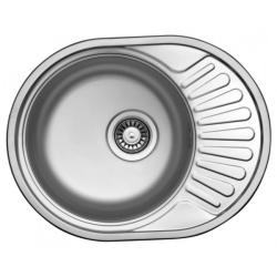 Мойка 447х577 см TopZero Wellinox серия FAVORITE, с правым крылом, врезная, из нержавеющей стали, микродекор, круглая, отверстие под смеситель, слив-перелив, для кухни