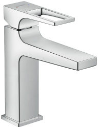 Смеситель для раковины Hansgrohe Metropol 110 с рукояткой-петлей, однорычажный, фиксированный излив, длина 13,5 см, керамический, латунь, цвет хром, с донным клапаном