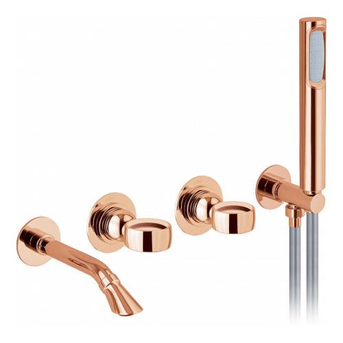 Смеситель для ванны/душа Webert Opera однорычажный, настенный, излив 191 мм, неповоротный, латунь, цвет розовое золото