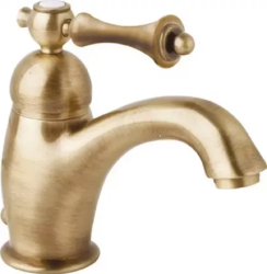 Смеситель для биде Cezares Margot, однорычажный, низкий, длина излива 122 мм, неповоротный, керамический, латунь, цвет бронза, с донным клапаном