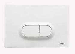 Кнопка смыва Vitra Loop О, прямоугольная, цвет: белый глянцевый, пластик, клавиша управления для сливного бачка, инсталляции унитаза, двойная, механическая, панель, универсальная, размер 244х165х8 мм, скрытое размещение