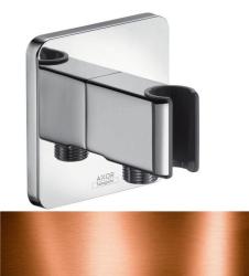 Держатель для душевой лейки Axor Urquiola Porter со шланговым подсоединением, настенный, металлический, цвет: полированная бронза, для душевого шланга, для душа/ванной/душевой кабины