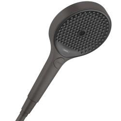 Лейка душевая Hansgrohe Rainfinity 130 3jet, настенная, круглая, с 3 режимами, регулируемая, хромированная/пластмассовая, цвет шлифованный черный хром, ручная, для душа/ванной