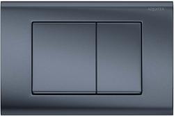 Кнопка смыва Aquatek KDI-0000033 прямоугольная, цвет оружейная сталь, пластик, клавиша управления (клавиши квадрат) для сливного бачка, инсталляции унитаза, двойная, механическая, панель, универсальная, размер 245х165х12 мм