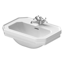 Раковина DURAVIT 1930 Series WonderGliss, 50х36,5х19,5 см, подвесная, восьмиугольная, санфарфор, цвет белый, 1 отверстие под смеситель, антигрязевое покрытие, слив/перелив