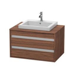 Тумба под раковину для консоли/столешницы Duravit Ketho 80х55х49,6 см, подвесная, ДСП, цвет: орех темный, 2 выдвижных ящика, для встраиваемой сверху раковины, прямоугольная