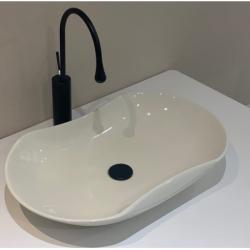 Раковина-чаша для ванной CeramaLux NC 9175GI 66,5х12х41 накладная, овальная, керамическая/фарфоровая, цвет слоновая кость, без отверстия под смеситель, без слива-перелива