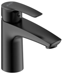 Смеситель для раковины/умывальника IDDIS Ray, однорычажный, неповоротный, керамический картридж, длина излива 113 мм, латунь, цвет черный матовый