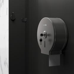 Диспенсер для туалетной бумаги WasserKRAFT, настенный, нержавеющая сталь, форма: круглая, закрытый, цвет: никель
