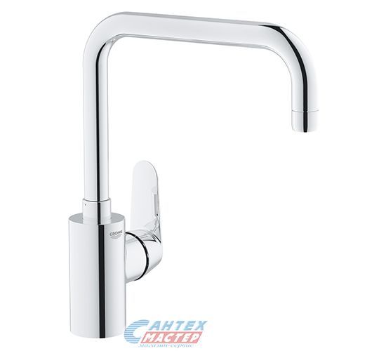 Смеситель для кухни/мойки Grohe Eurodisc Cosmopolitan однорычажный, керамический, с поворотным изливом, длина 223 мм, латунь, цвет хром, кухонный, хромированный, вертикальный, однорукий, одноручный, однозахватный, одноручковые, кран, комплект