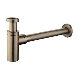 Сифон для раковины Raglo R600.20.04, бутылочный, без выпуска, 1 1/4" горизонтальный/боковой выпуск (в стену), латунь, цвет бронза, для раковины/умывальника 