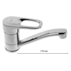 Смеситель для кухни/мойки Accoona, однорычажный, поворотный, керамический, длина излива 170 мм, цинк, цвет хром