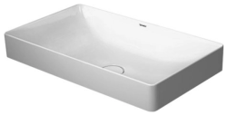 Раковина DURAVIT DuraSquare WonderGliss 60х34,5х14 см, накладная, прямоугольная, санфарфор, цвет белый, без отверстия/площадки под смеситель, антигрязевое покрытие, без перелива