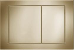 Кнопка смыва KK-POL M05, прямоугольная, цвет золото матовое, пластик, клавиша управления для сливного бачка, инсталляции унитаза, двойная, механическая, панель, универсальная, размер 15х22х1,3 см