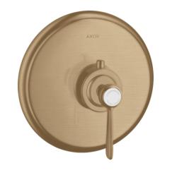 Смеситель для душа Axor Montreux HighFlow, термостатический, с рычаговой рукояткой, скрытого/настенного монтажа, без излива/шланга/лейки, круглый, латунный, цвет шлифованная бронза, с термостатом, встроенный/встраиваемый/термостатный Смеситель для душа Axor Montreux HighFlow, термостатический, с рычаговой рукояткой, скрытого/настенного монтажа, без излива/шланга/лейки, круглый, латунный, цвет шлифованная бронза, с термостатом, встроенный/встраиваемый/термостатный