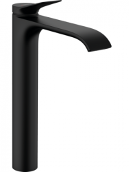Смеситель для раковины Hansgrohe Vivenis 250, однорычажный, фиксированный излив, длина 19,1 см, керамический, латунь, цвет матовый черный, с донным клапаном