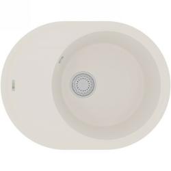 Мойка кухонная Lemark LACHA 620, 47х62х19,7 см, врезная, кварцгранит, овальная, цвет жасмин, без отверстия под смеситель, с крылом, оборачиваемая, слив-перелив, врезная в столещницу, для кухни