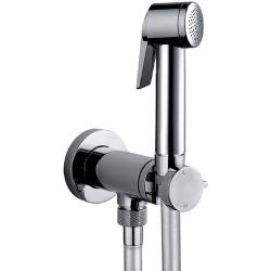 Гигиенический душ Bossini PALOMA FLAT с прогрессивным смесителем, лейка пластиковая, шланг Cromolux, цвет хром, материал латунь/пластик, для ванной