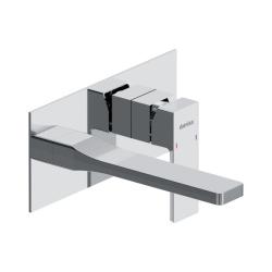 Смеситель для раковины/умывальника Damixa Gala, встраиваемый, однорычажный, неповоротный, керамический, длина излива 183 мм, латунь, цвет хром