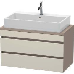 Тумба под раковину для консоли/столешницы Duravit DuraStyle 90х47,8х51,2 см, подвесная, ДСП, цвет: серо-коричневый/базальт, 2 выдвижных ящика, прямоугольная