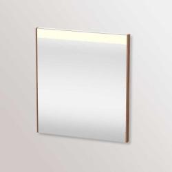Зеркало Duravit Brioso, 62х70х4,5 см с LED/ЛЕД-подсветкой, прямоугольное, подвесное/настенное, цвет рамы: орех матовый, сенсорный выключатель, диммер, для ванной