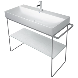 Консоль DURAVIT DuraSquare для раковины 106,5x45,1x79 см, напольная, цвет хром, металлический каркас под раковину, тумба, прямоугольная, с полкой, с полотенцедержателем