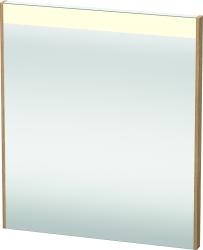Зеркало Duravit Brioso, 62х70х3,5 см с LED/ЛЕД-подсветкой, прямоугольное, подвесное/настенное, цвет рамы: дуб европейский, настенный выключатель, для ванной