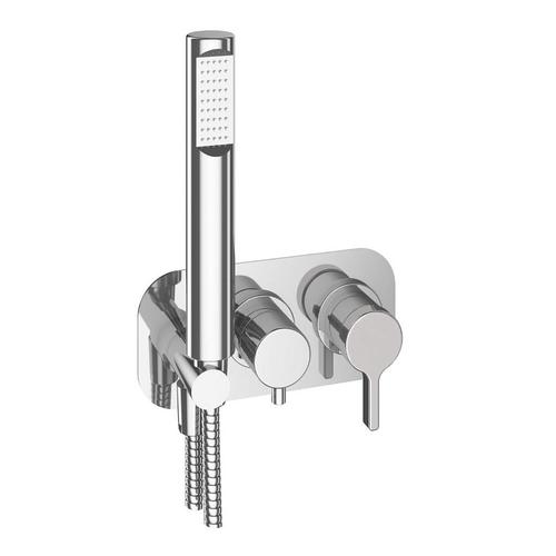 Смеситель для душа Webert Coral однорычажный, скрытого монтажа, керамический, настенный, с аксессуарами, латунь хром, хромированный