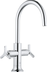 Смеситель для раковины/умывальника KLUDI NOVA FONTE Déco двухвентильный, поворотный, длина излива 170 мм, латунь, цвет хром