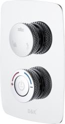 Смеситель для ванны D&K Bayern.Alfeld однорычажный, скрытого монтажа, настенный/встраиваемый, прямоугольный, латунный, без излива, керамический, цвет хром, без душевого шланга/лейки