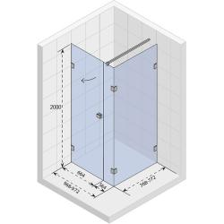 Душевой уголок Riho SZ Scandic NXT X204, 137х77 см, без поддона, прямоугольный, правый/правосторонний, пристенный/угловой, стекло прозрачное, (без сифона) без крыши, распашной, стеклянный, алюминиевый профиль (черный)